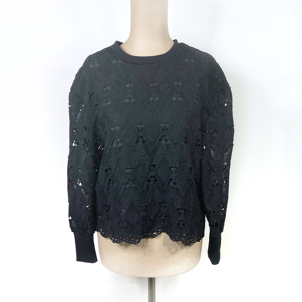 4/$25 ⭐️  NWT Sara Boo Black Lace Crochet Sweater